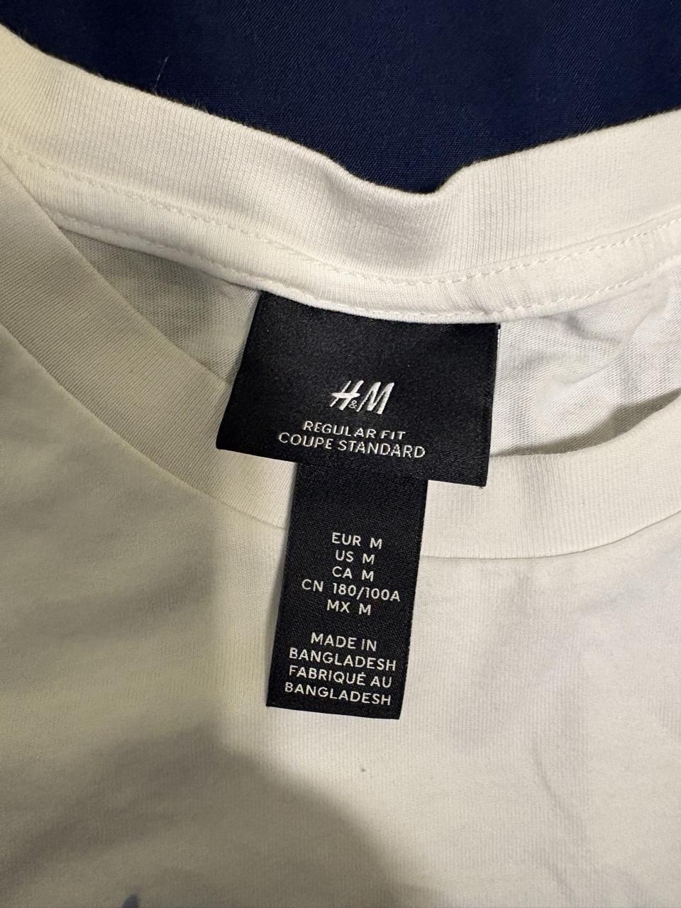 H&M Hawaiian Graphic Print Men's Regular Fit Crew Neck T-Shirt White M gallery