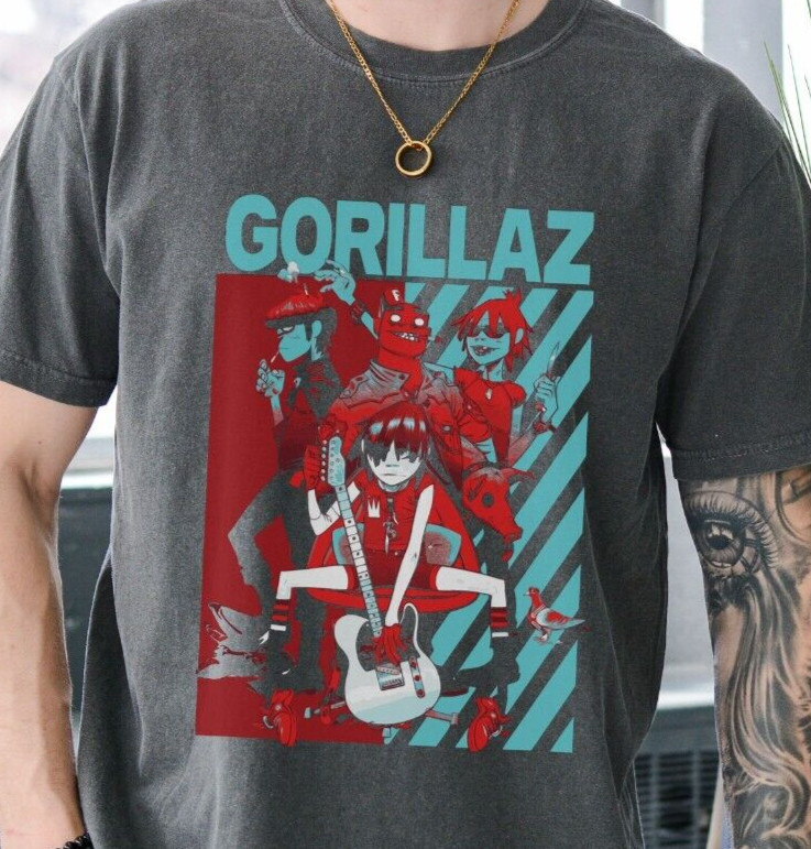 Gorillaz T-Shirt on Premium Vintage Black Comfort Colors 1717 Tee gallery