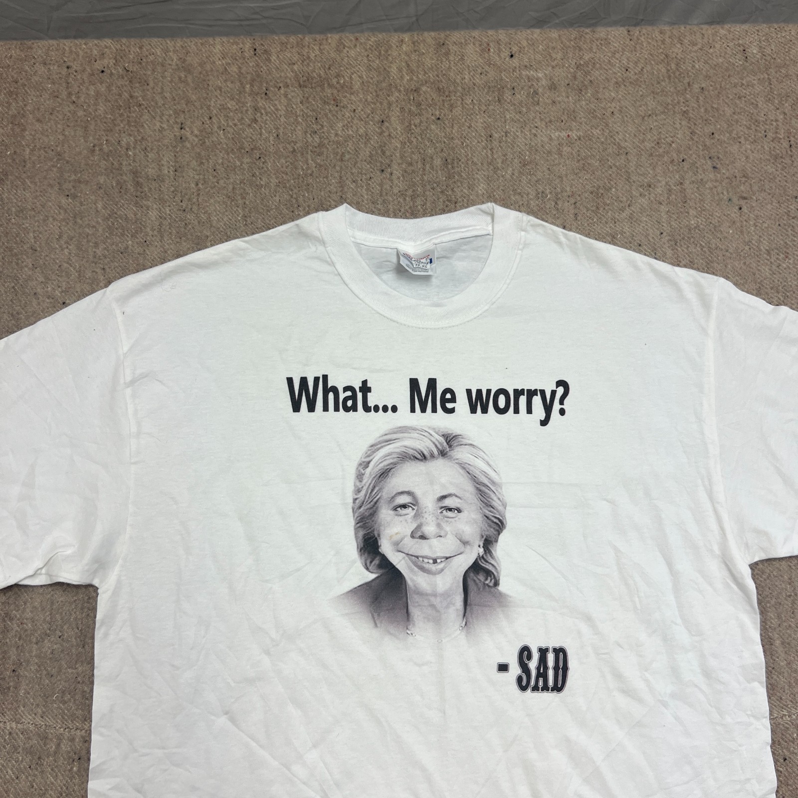Vintage Hillary Clinton Shirt Mens XL White 1990s Mad Magazine gallery