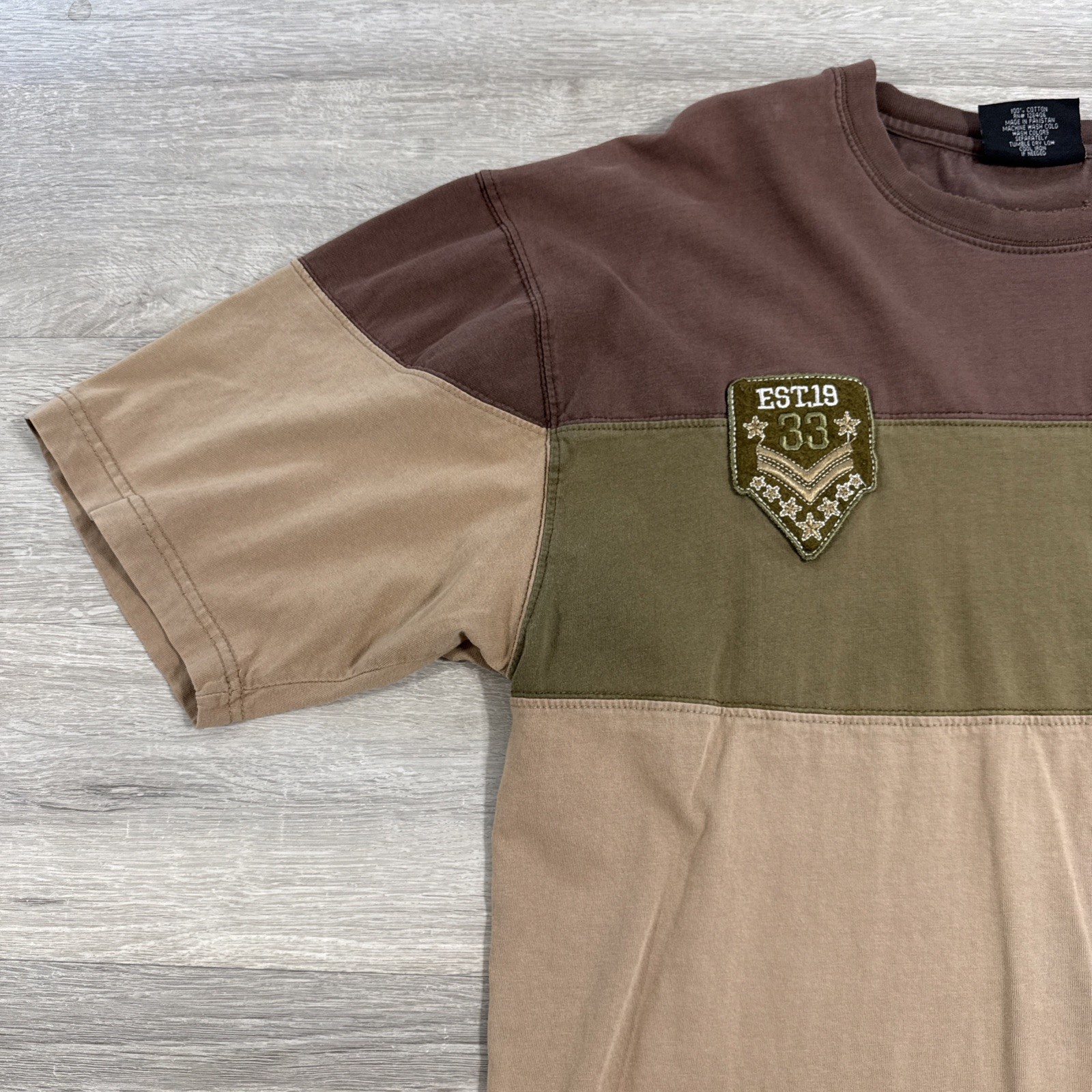 Red Ape Shirt Men’s 2XL Brown Colorblock Distressed Pocket Tee Cotton gallery