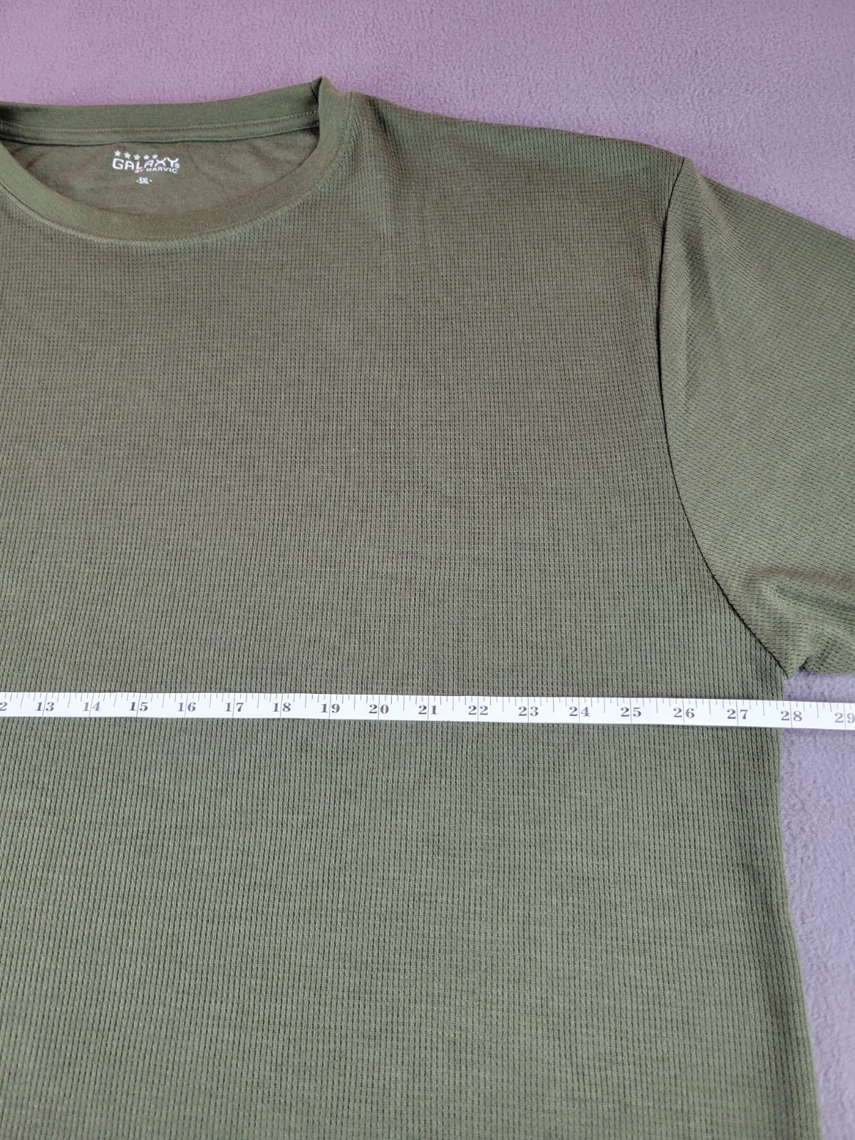 Galaxy Men's 5XL Green Waffle Thermal T-shirt Long Sleeve Cotton/Polyester gallery