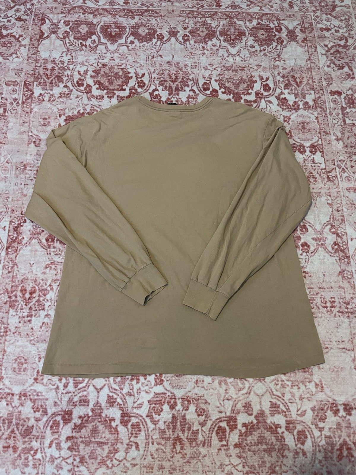 Polo Ralph Lauren Men’s Beige Long Sleeve Crew Neck Pocket Tee L Cotton gallery