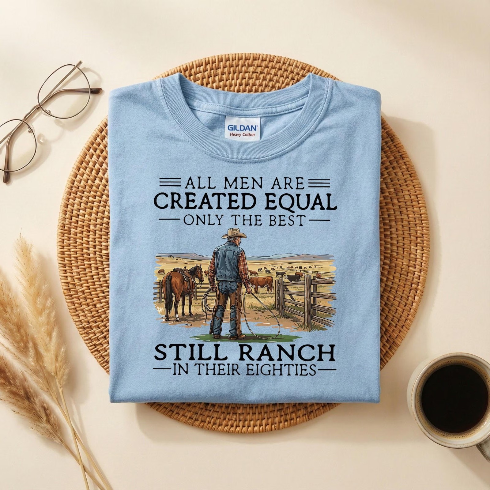 Cowboy Grandpa Shirt, Funny 80th Birthday Gift for Rancher T-Shirt gallery