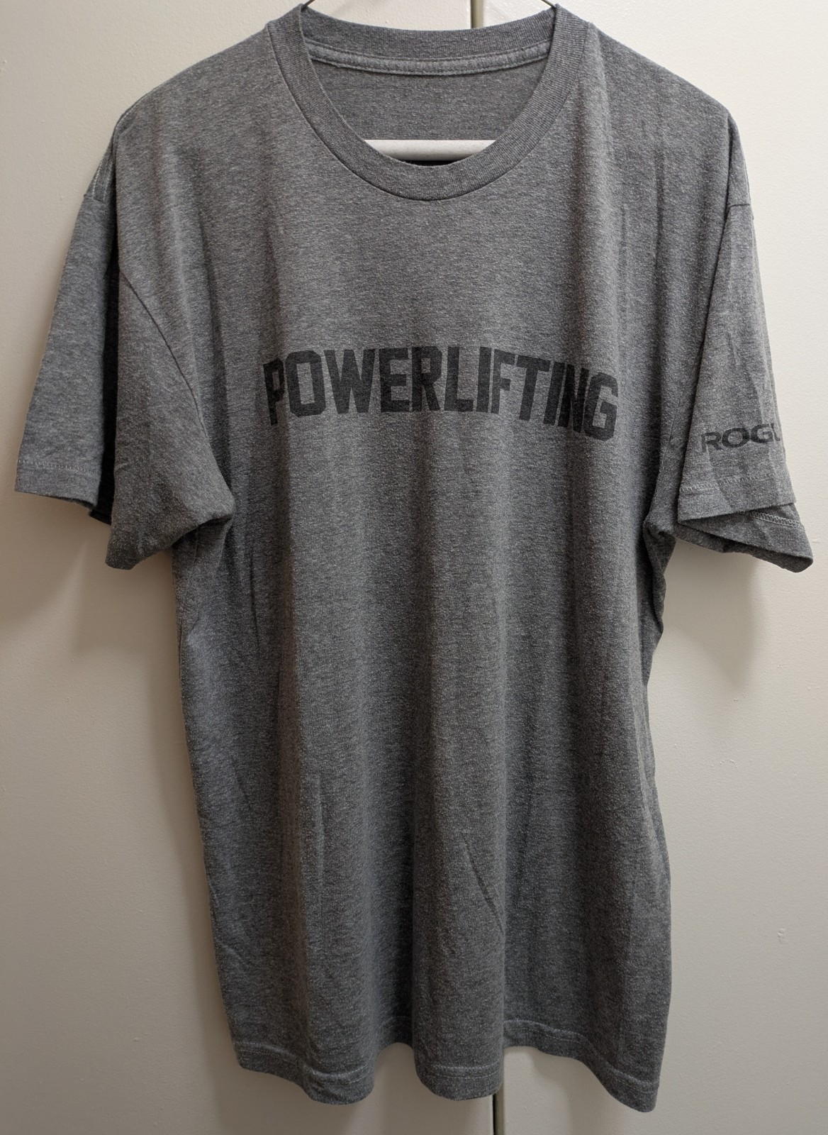 Rogue Fitness Powerlifting Men's L Gray Short Sleeve T-Shirt 50 Poly 50 Cotton gallery
