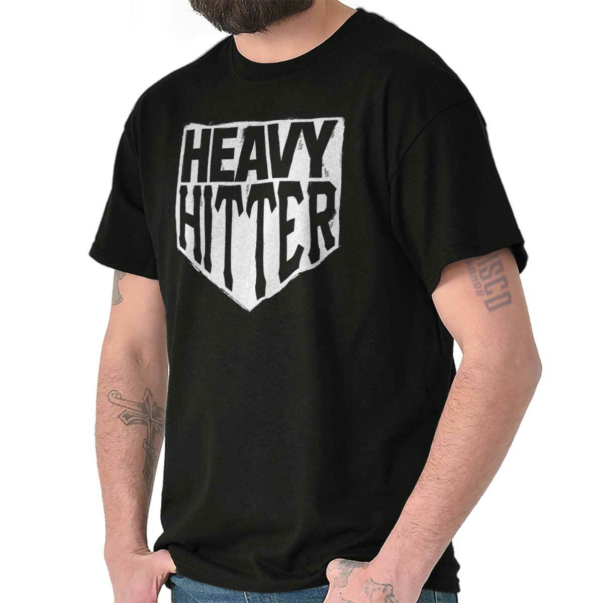 Baseball Sports Athlete Heavy Hitter Base Mens Casual Crewneck T Shirts Tees