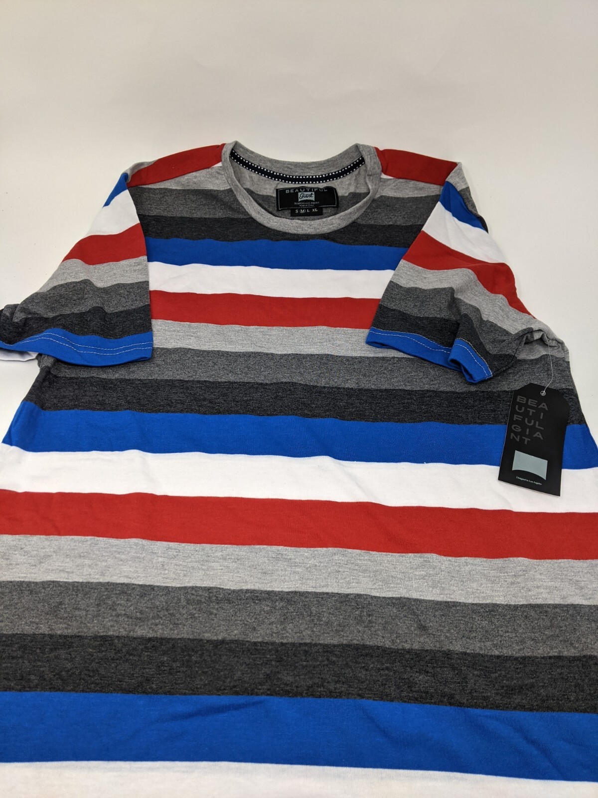 NWT 'Beautiful Giant' Men's Short Sleeve T-Shirt Comfort Soft Striped (Size M) gallery