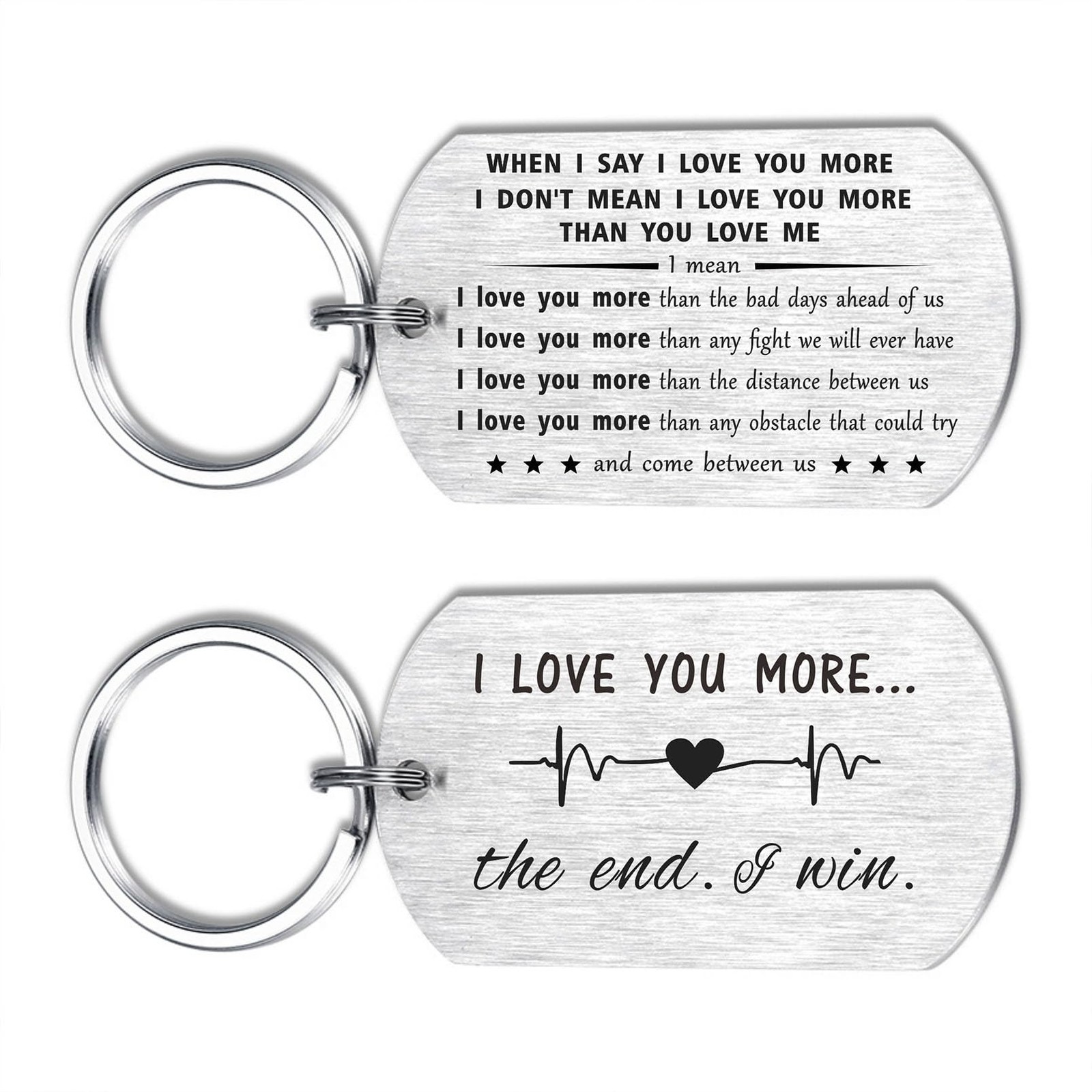 The End I Win Keychain, Her, I Love You, Anniversary, Valentine, Girlfriend