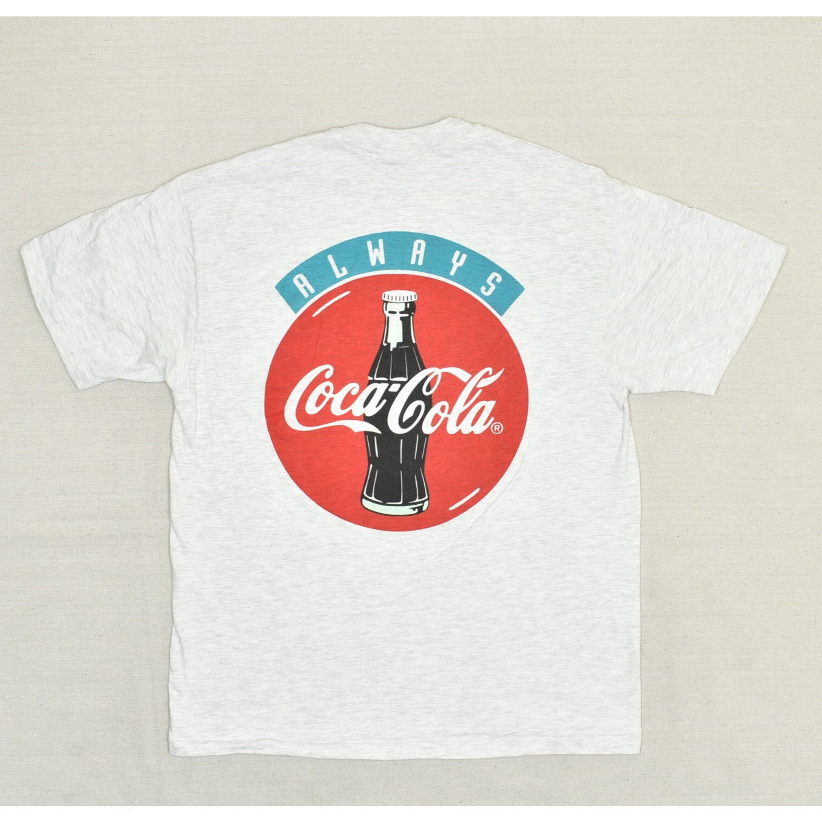 Hanes Men T Shirt Cotton White Size L VTG Single Stiched Coca Cola 90’s Knott’s