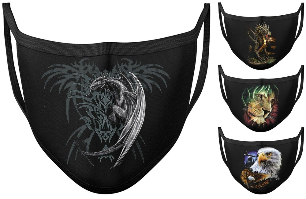 Face mask Reusable Dragon Tribal Wolf Vampire Skull Costume Biker Washable Mask