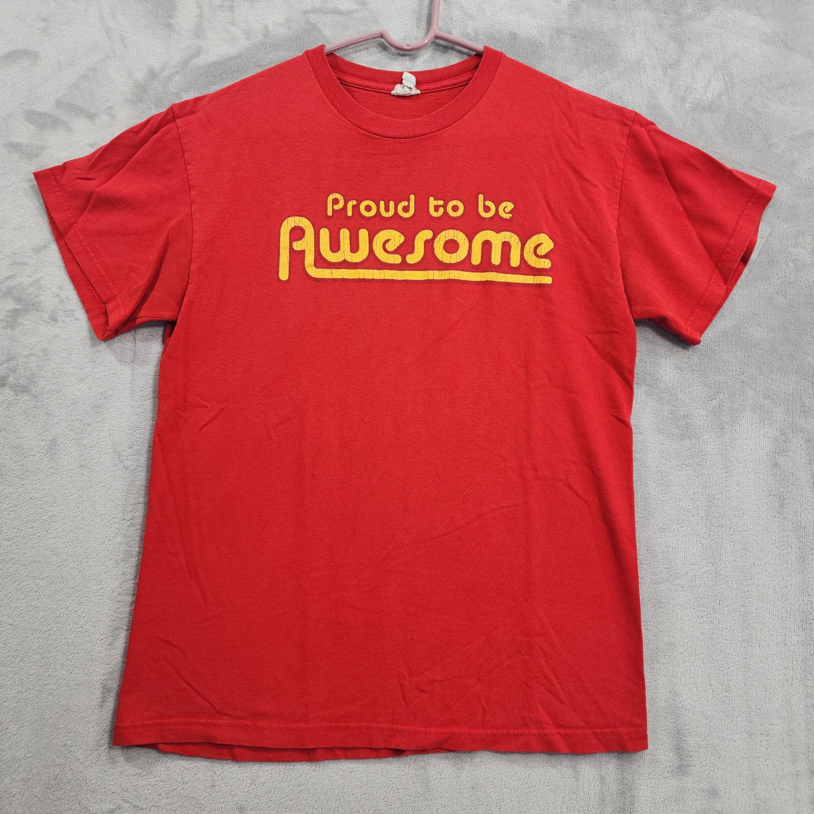 Vintage Delta Pro Weight Tee Mens M Red Proud To Be Awesome Graphic Funny Casual gallery