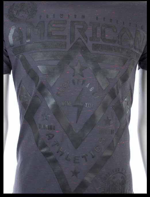 AMERICAN FIGHTER Dark Charcoal Grey Black ALASKA Athletic Graphic T-shirt NWT gallery