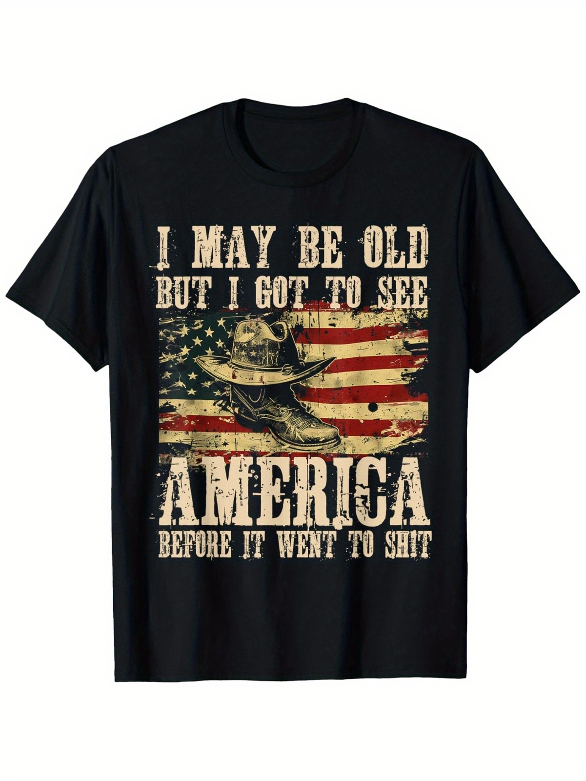 I May Be Old But I Got to See America Funny Vintage USA T-Shirt gallery