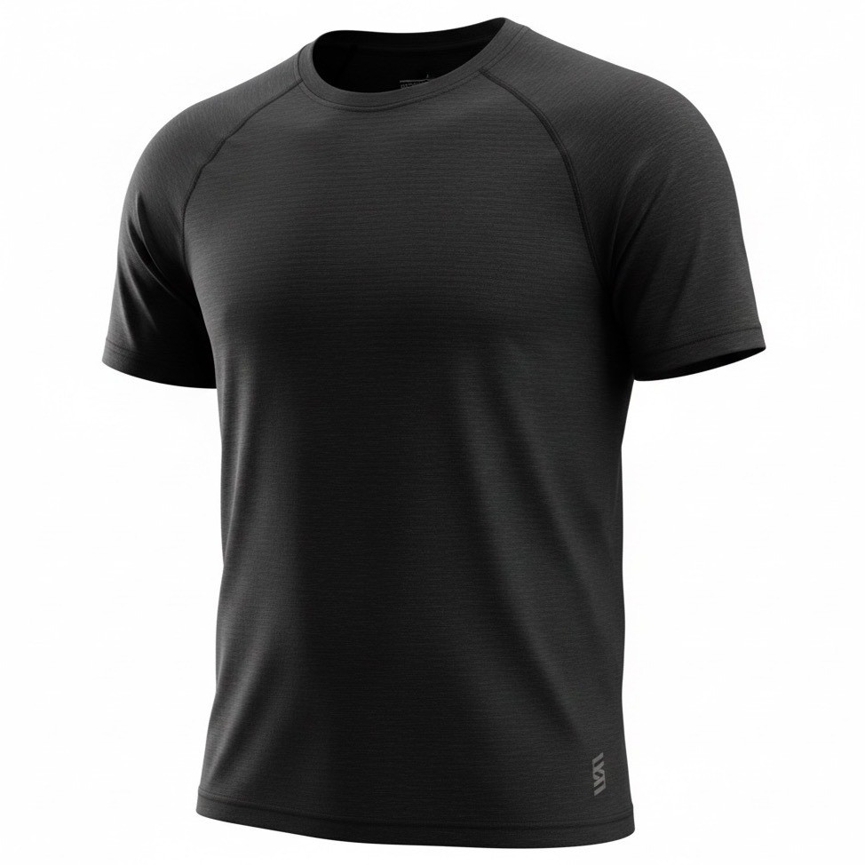Second Skin Athletic Works Mens Black Short Sleeve Raglan T Shirt Size Small