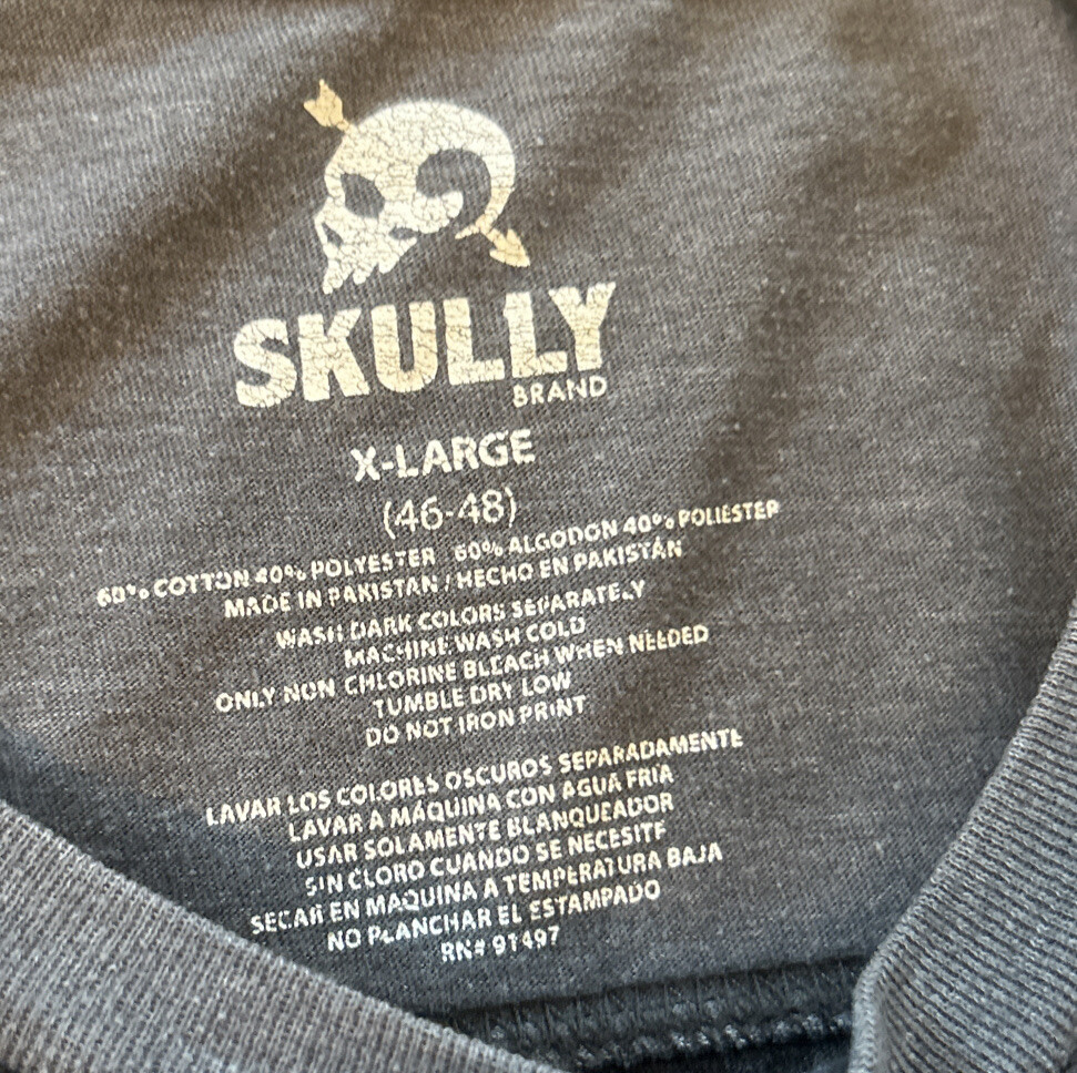 Skully Brand Tee Size XL Mayhem Reaper Rebel Gray Graphics Cotton Polyester gallery