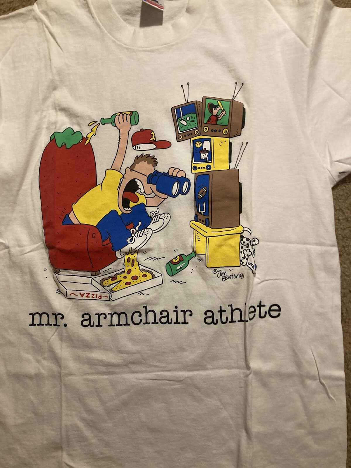 Vintage Mr. Armchair Athlete T-Shirt Men’s Large Funny Graphic gallery