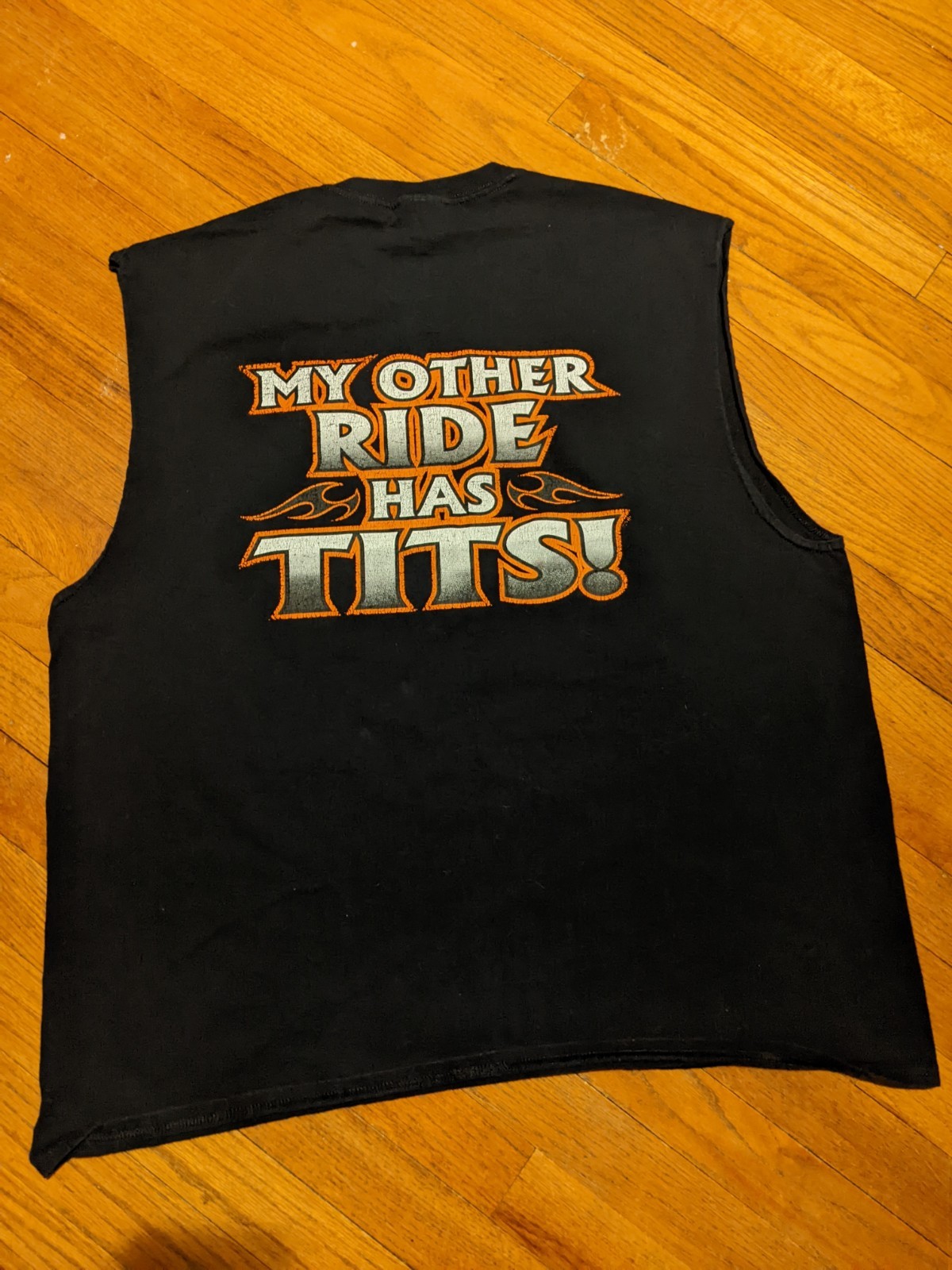 Vintage 90s Gildan Men's My Other Ride Has Tits Tank Top XXL gallery
