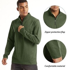Men’s 1/4 Zip Pullover Sweater Lightweight Long Sleeve Gym Workout Outdoor Shirt