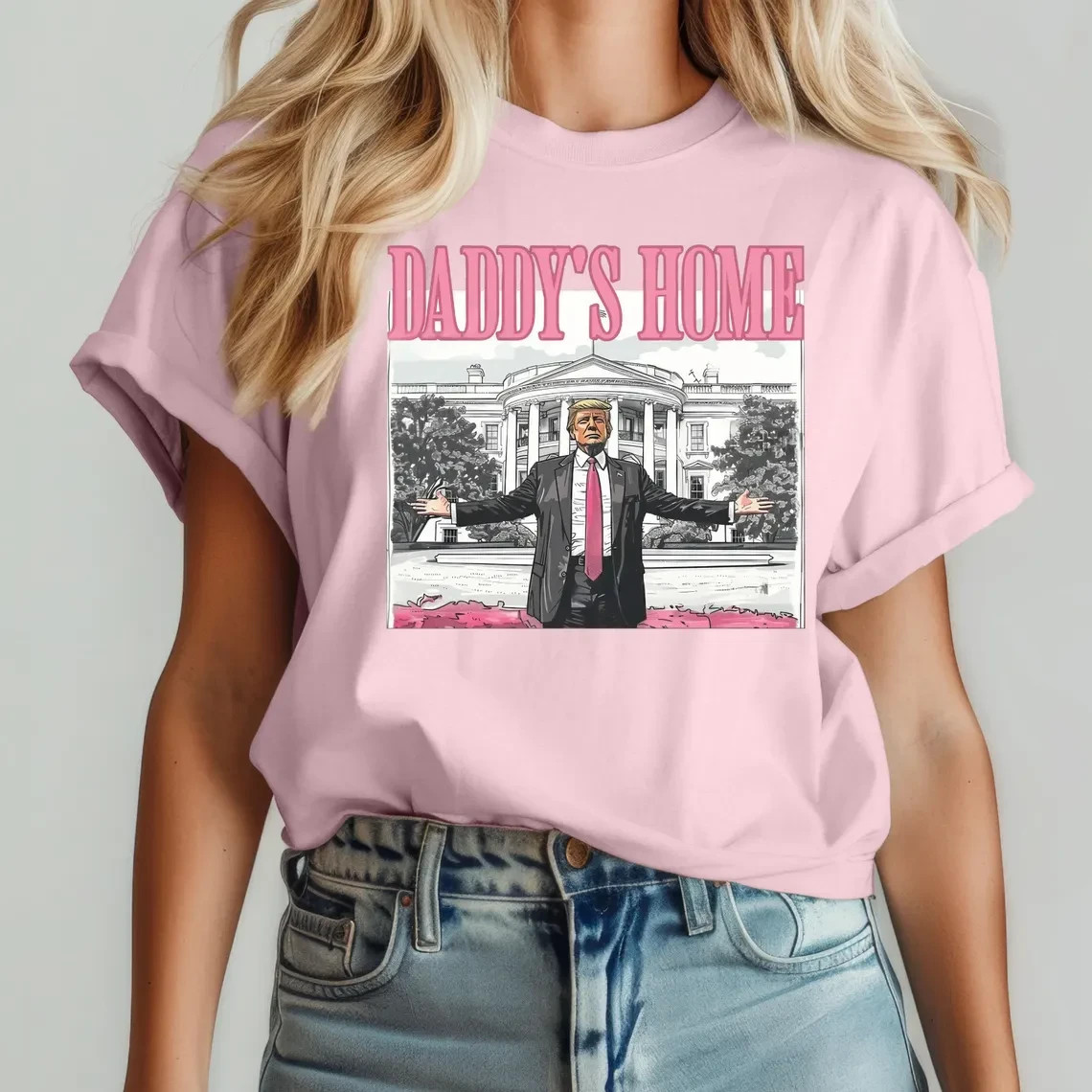 Daddy's Home Trump White House Graphic Tee Funny Political Election T-Shirt gallery