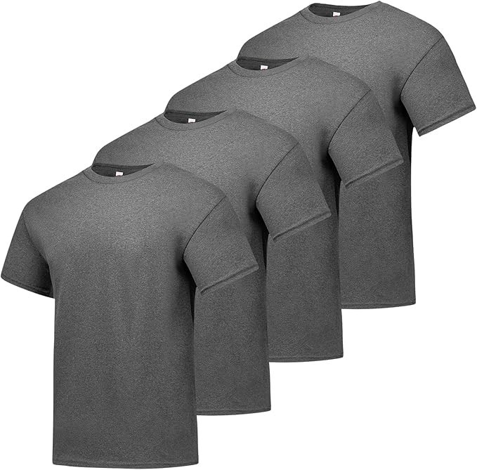 Hanes Men Crew neck T-Shirt 4-Pack ComfortSoft 100% Cotton Heavyweight Tee Plain gallery