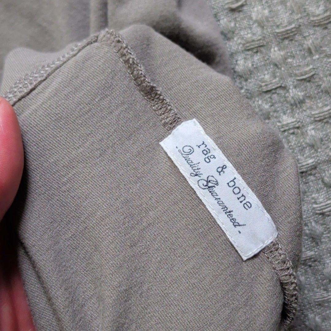 Rag & Bone Shirt Mens Small Beige Contrast Stitch Crewneck T-Shirt Basic Cotton gallery