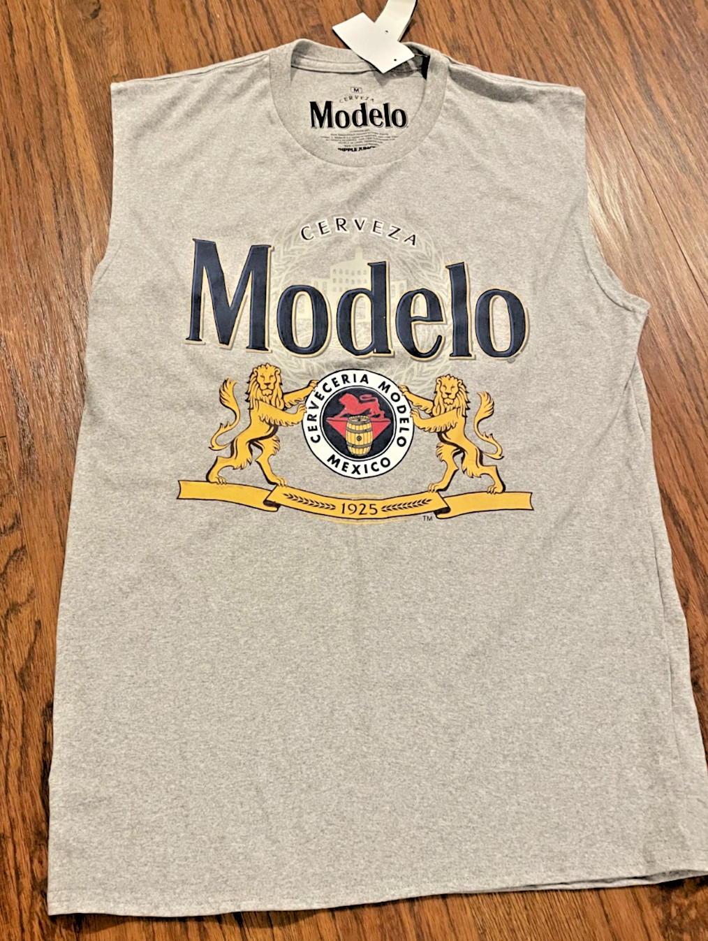 Men's Modelo Especial Tank Top Gray M Sleeveless Medium Cerveceria Mexico gallery