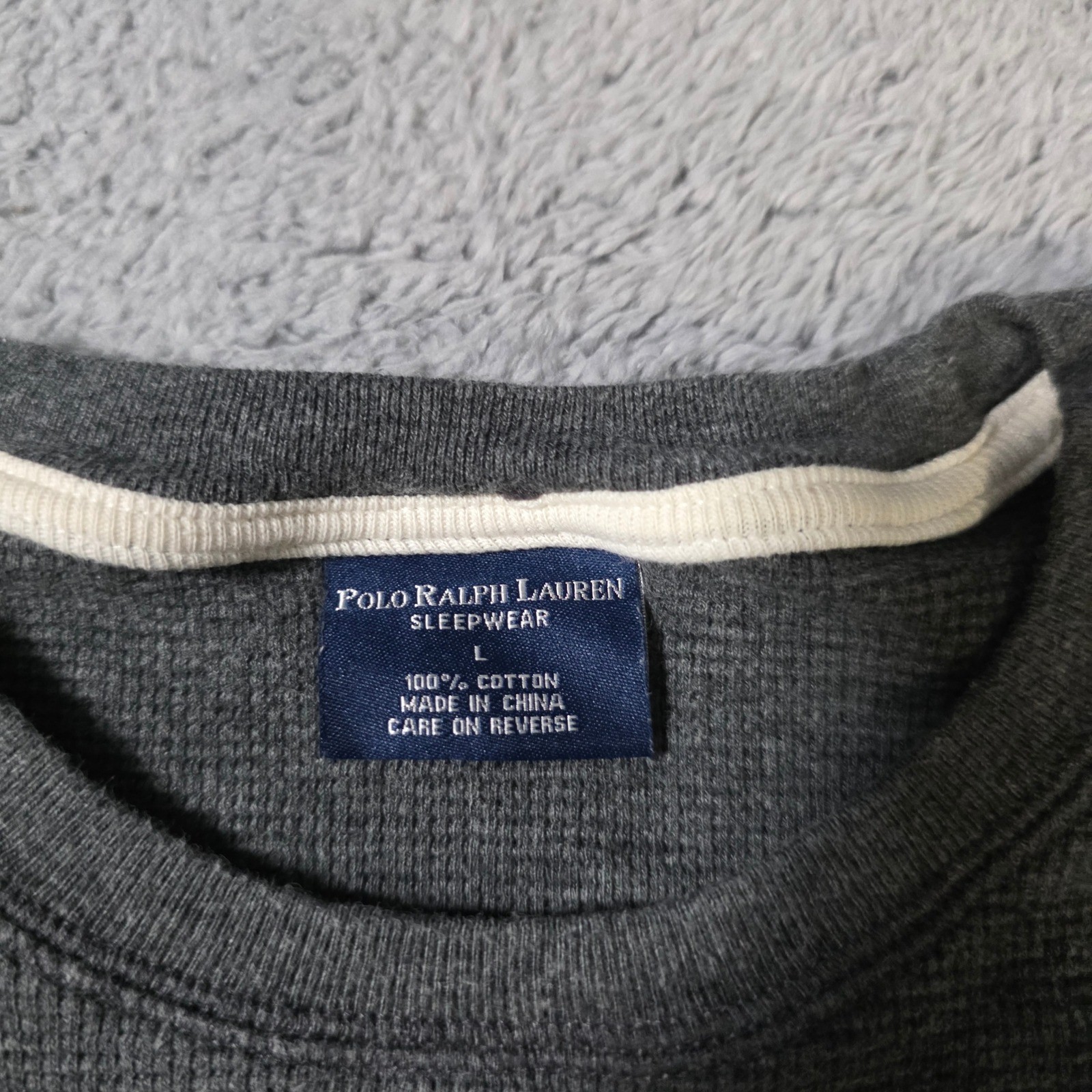 Polo Ralph Lauren Mens M/L Thermal Shirt Bundle Purple Gray Charcoal Waffle Knit gallery