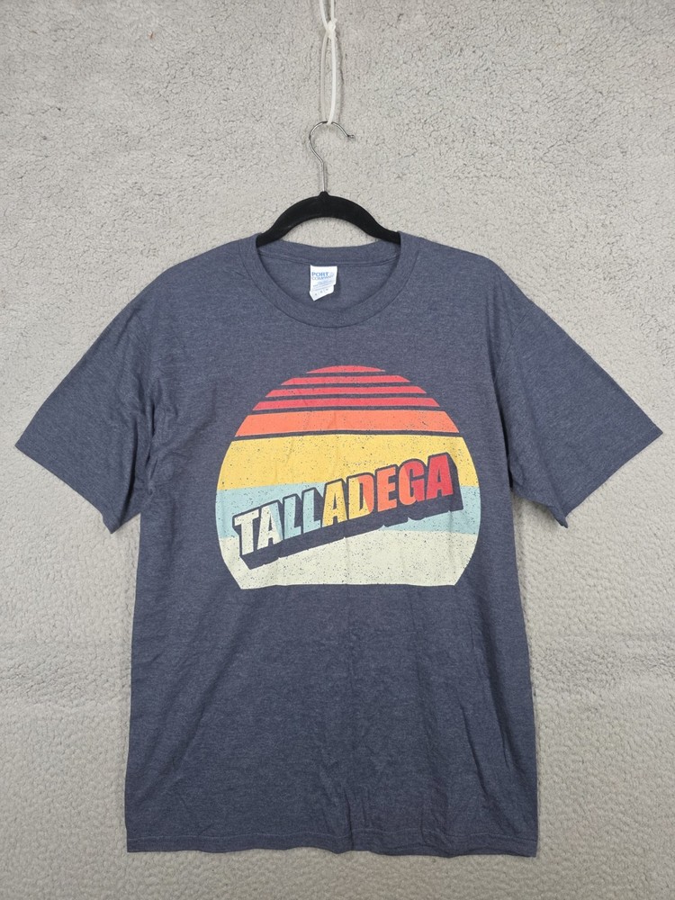 Talladega Graphic Print T Shirt Medium Nascar Racing Race Cars Short Sleeve