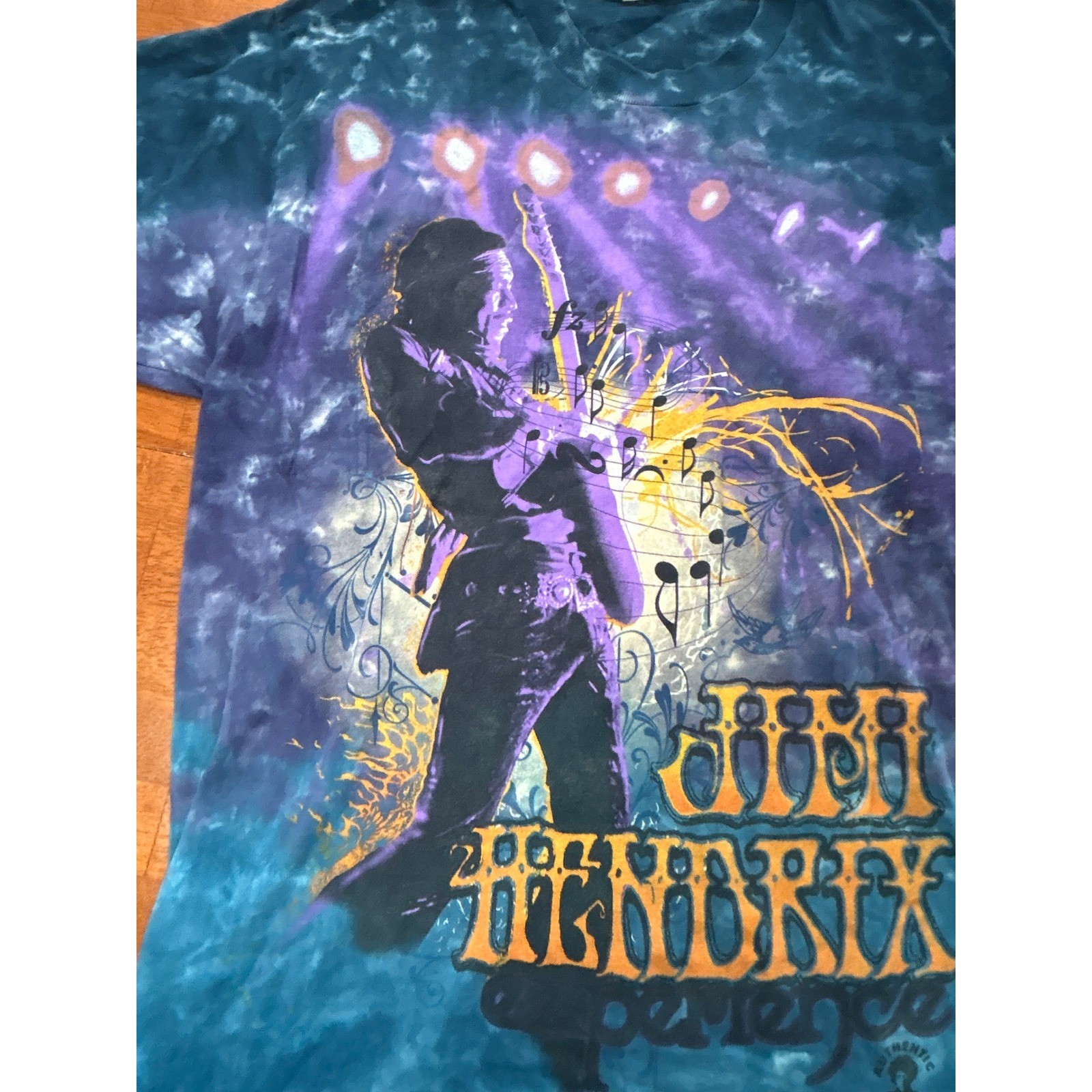Vintage Y2K Liquid Blue Jimi Hendrix T-Shirt Mens Medium Blue Tie Dye Experience gallery