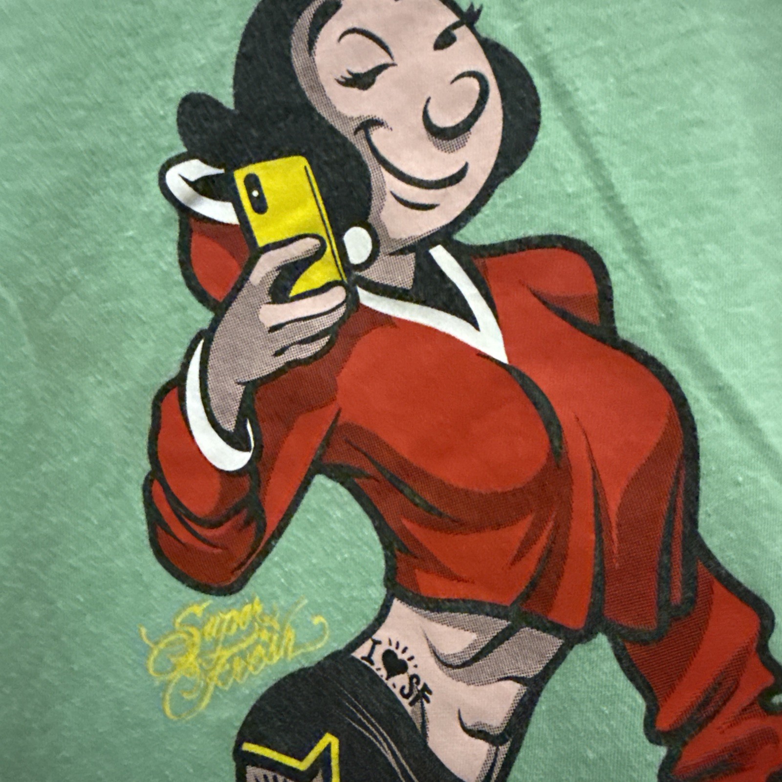 Super Fresh Brand Tattooed Olive Oyl Graphic T-Shirt Popeye gallery