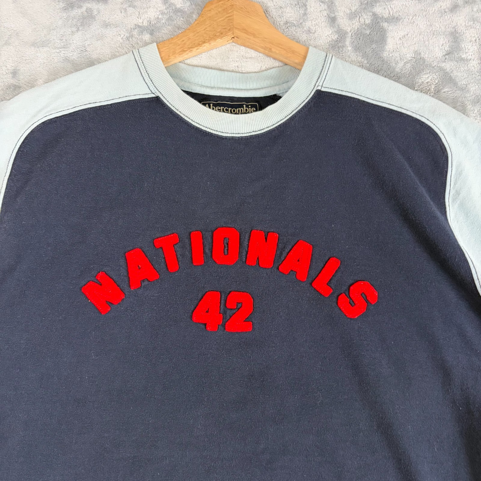Vintage Abercrombie & Fitch Mens Large Jersey T-shirt Nationals 42 Athletic gallery