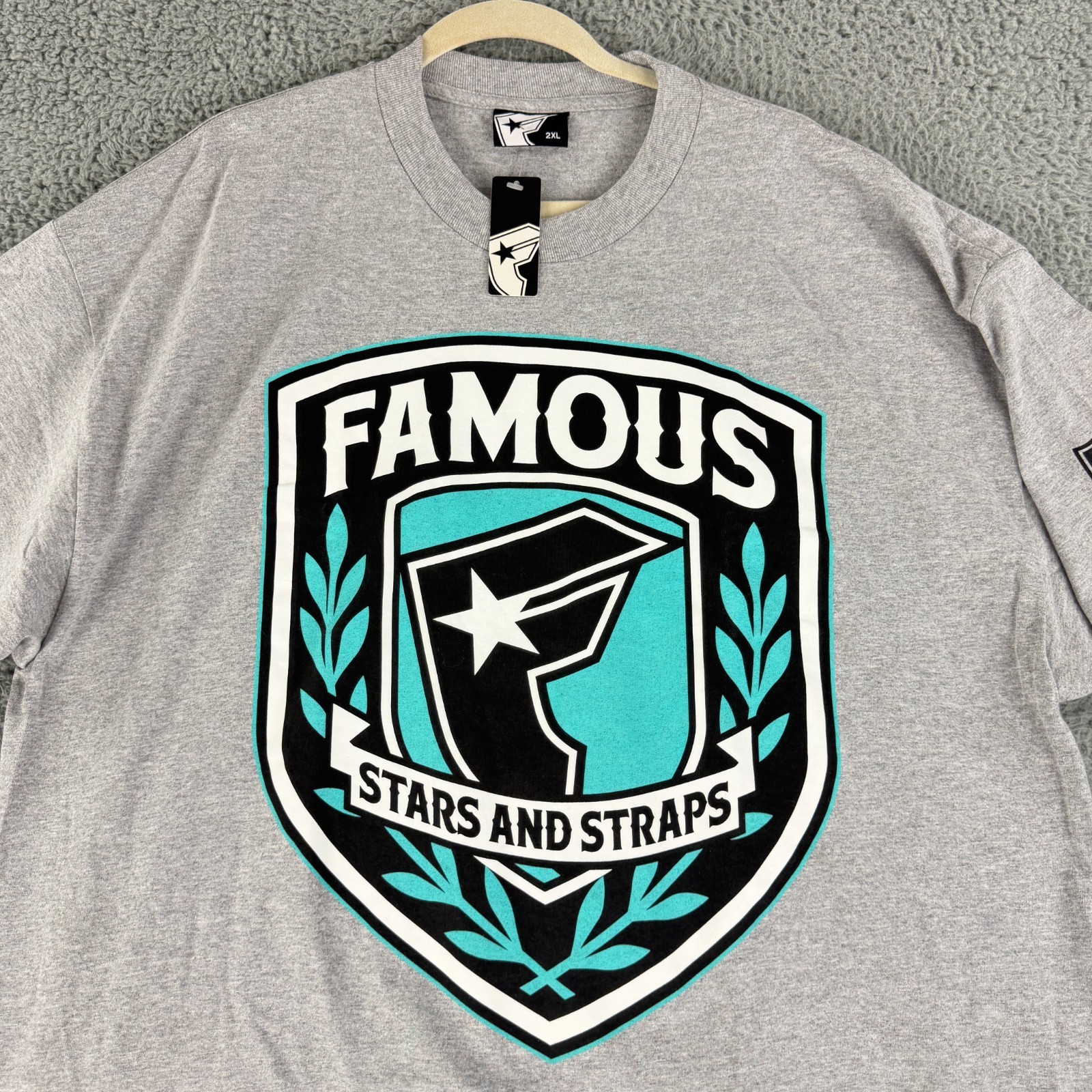 Famous Stars and Straps T-Shirt Mens Size 2XL Gray Graphic Print Crew Neck SS gallery