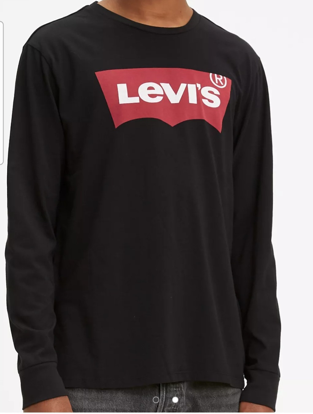Levi's Men's Black Long Sleeve Graphic Logo Crew Neck T-Shirt XL 3LGLK2247B gallery