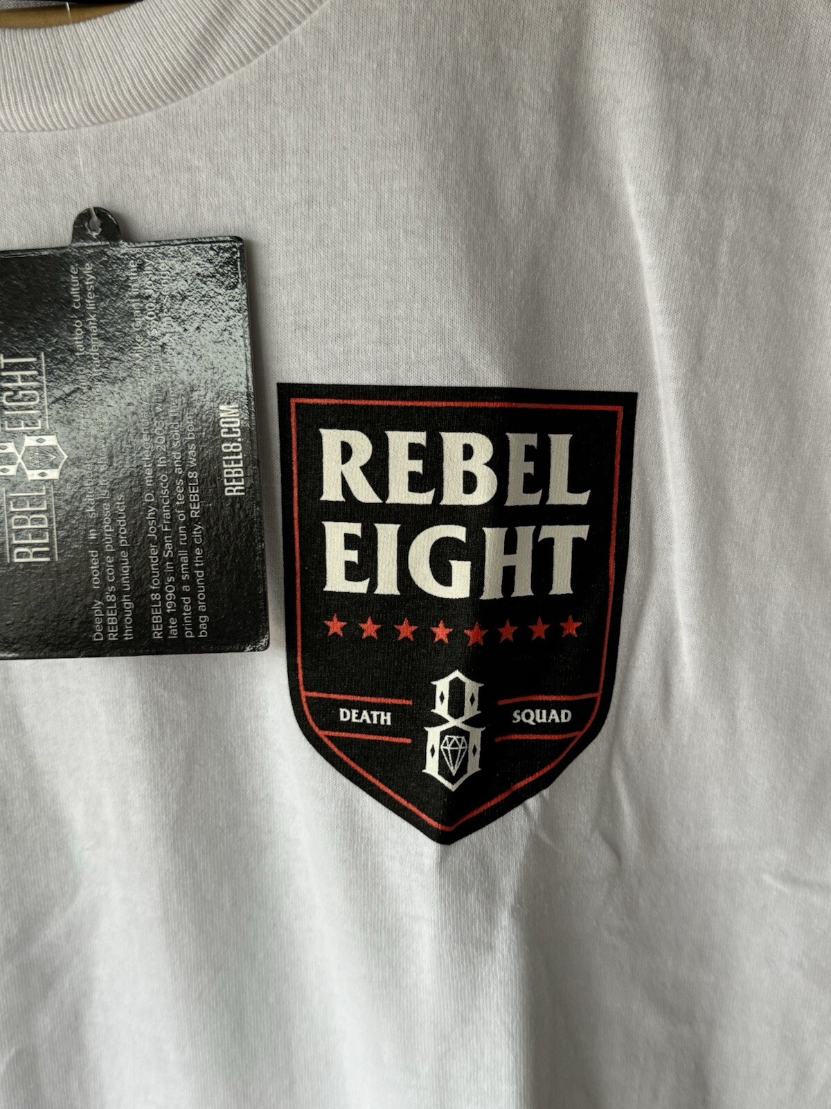 Mens Rebel8 White Death Squad Tshirt Size Small gallery