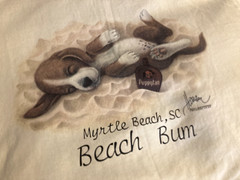 VINTAGE Bob Harrison Myrtle Beach Puppy Beach Bum shirt XL Wildside vtg USA dog