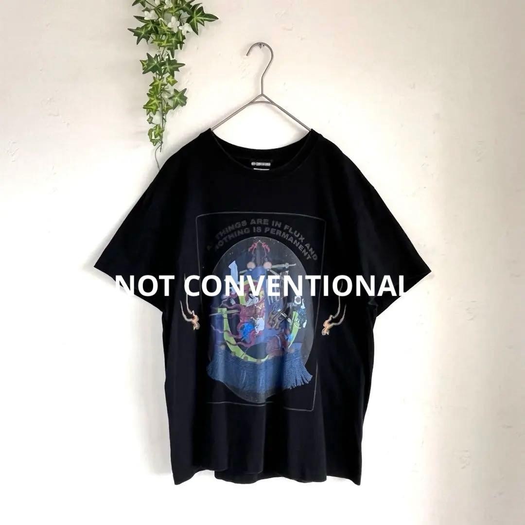 NOT CONVENTIONAL Logo T-Shirt Black Graphic Tee Free Size gallery