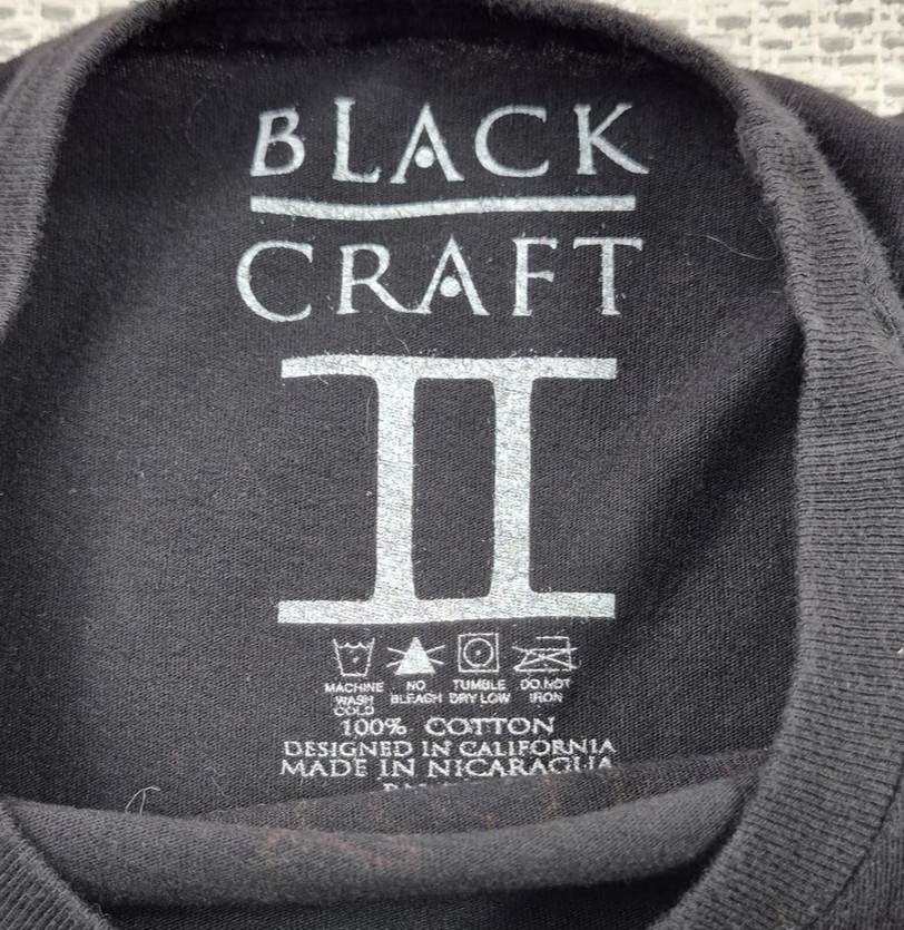 Blackcraft Cult Shirt Mens Medium Black Skull Occult Crystal Ball Graphic Tee gallery