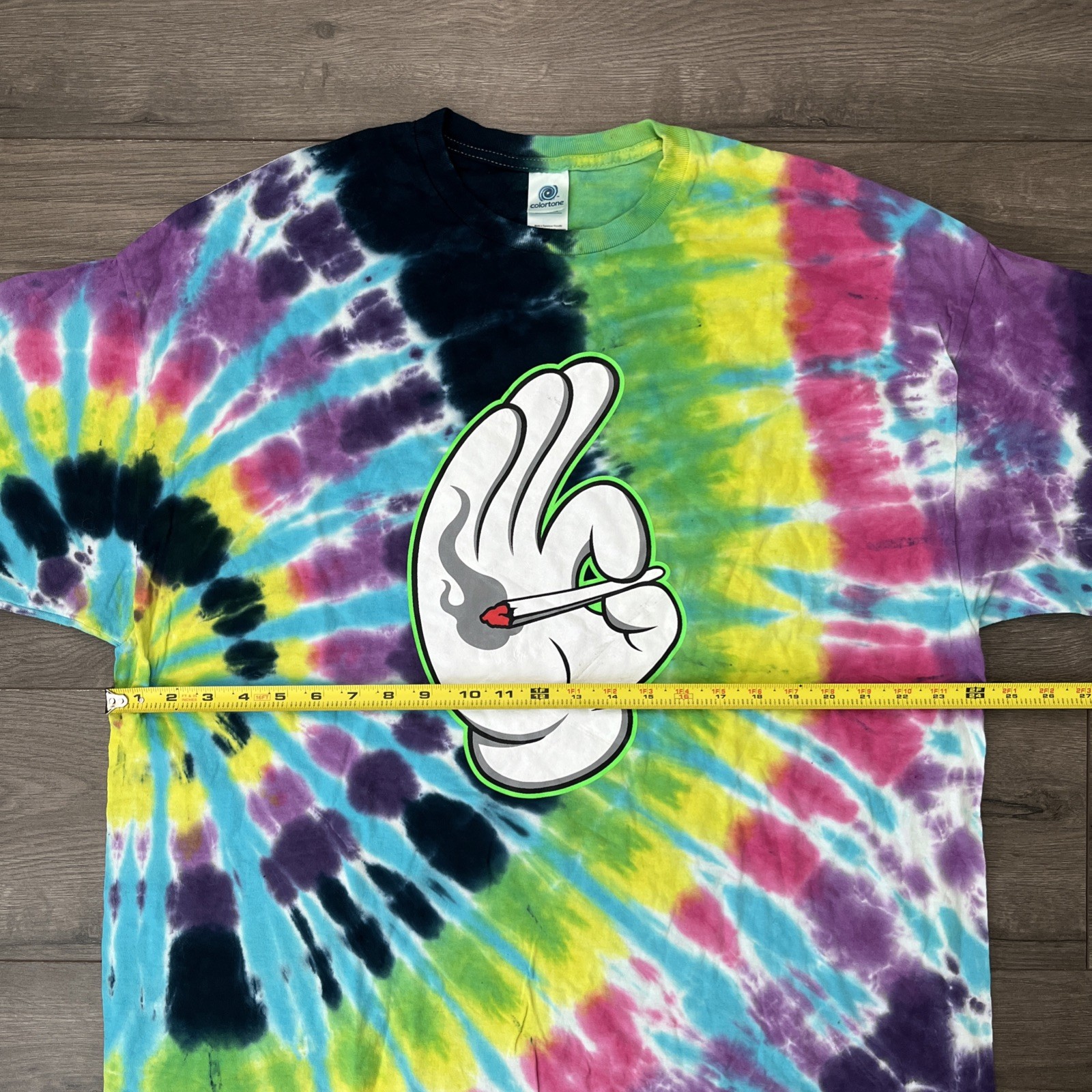 Colortone Tie Dye T Shirt Mens 2XL Multicolor Doobie Joint Graphic gallery