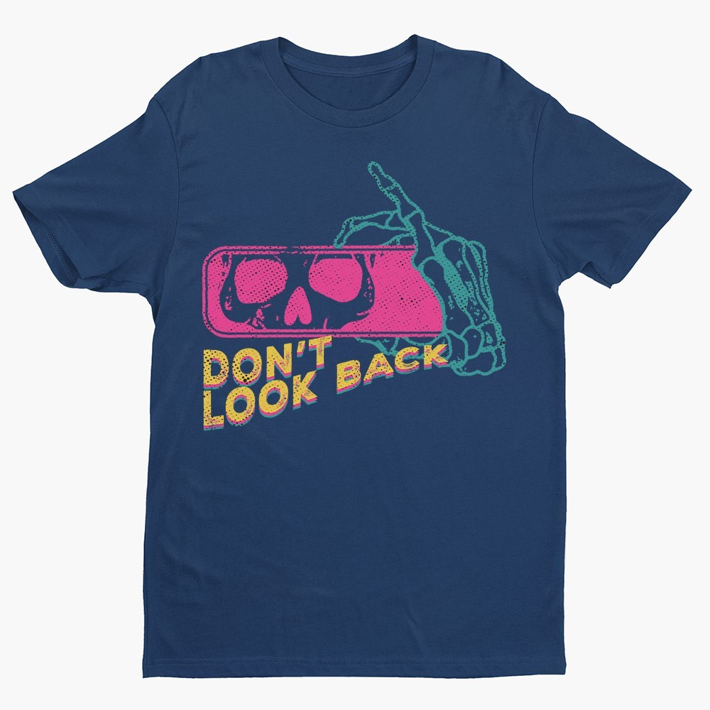 Retro Don_t Look Back Skull Unisex T-shirt | Gothic Skull Lover Gifts for Men gallery