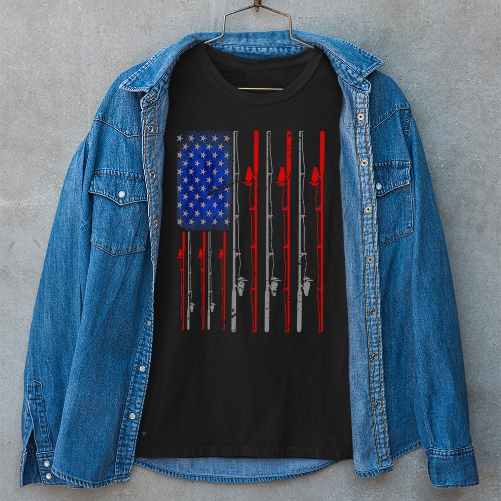 Fishing American Flag Unisex T-shirt | Father's Day Fishing Gifts gallery
