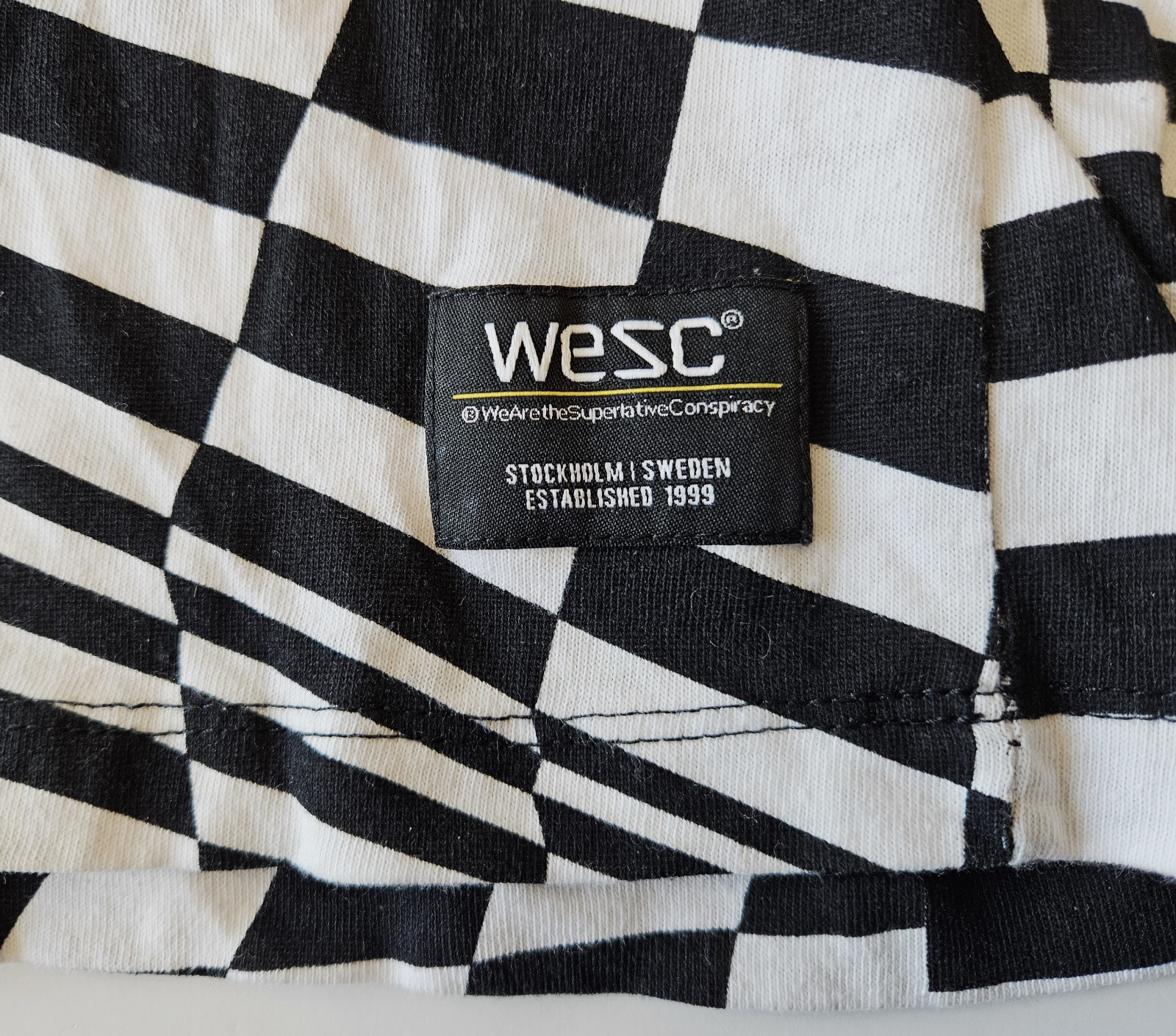 Wasted Youth Checkered T-Shirt, Black & White, Size XL gallery