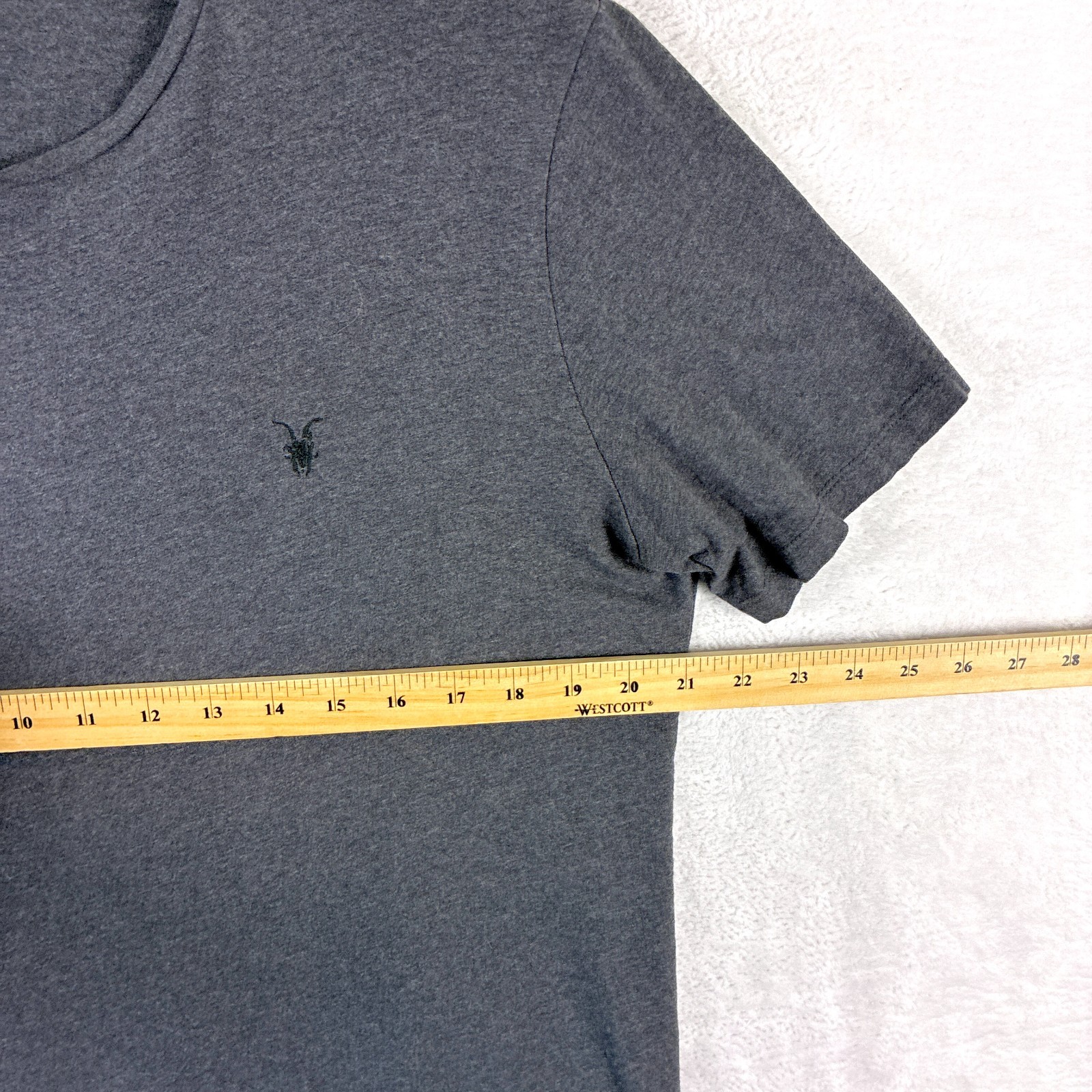 All Saints Tshirt Men L Gray Embroidered Skull Luxury Hipster Punk Streetwear gallery