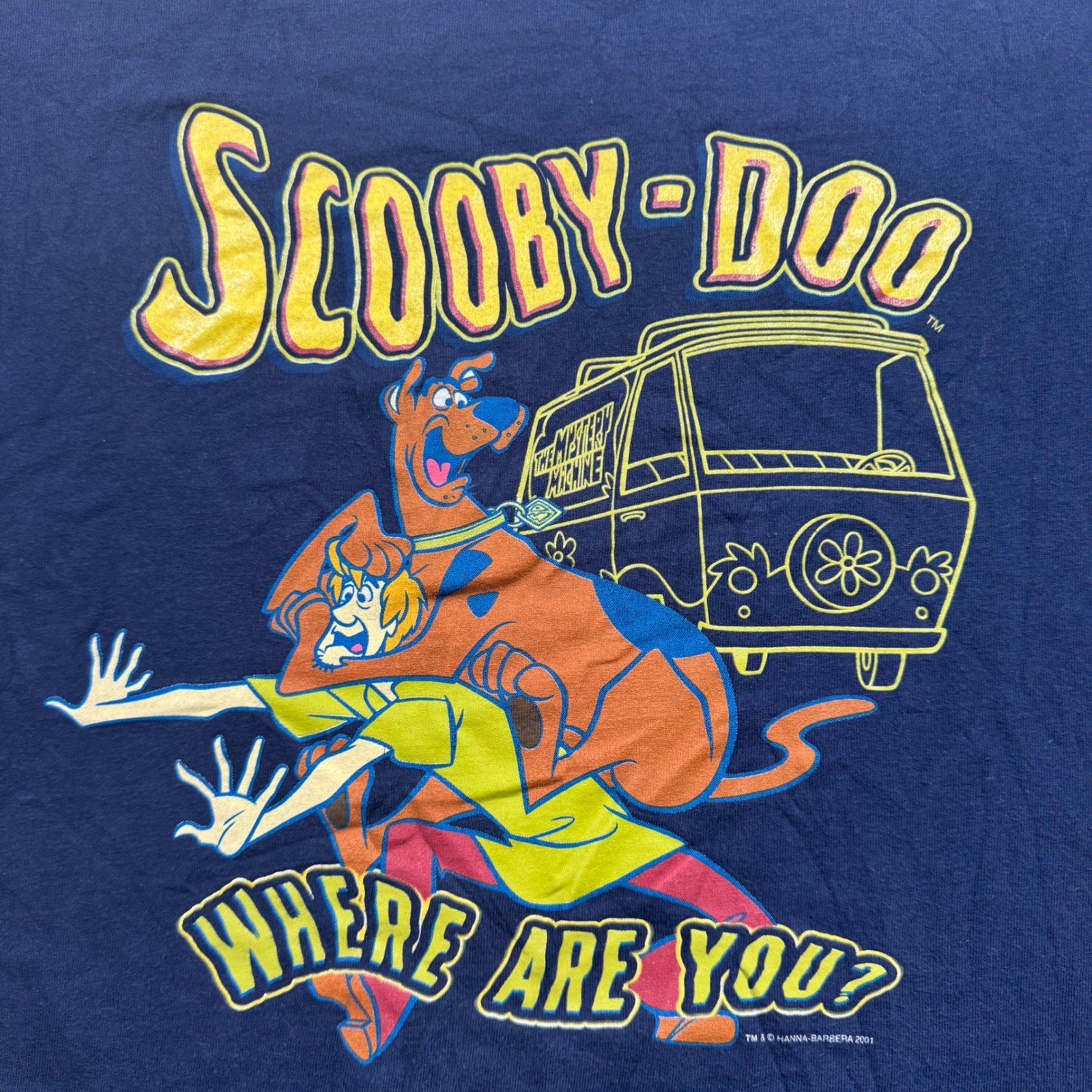 Scooby-Doo T-Shirt Unisex Medium Navy Blue 2001 Mystery Machine Graphic Y2K Tee gallery