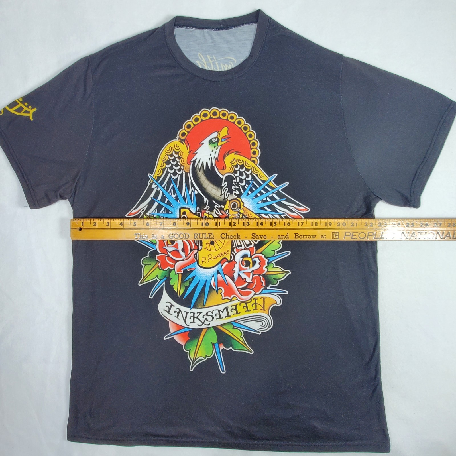 Inksmith & Rogers Tattoo Graphic t shirt Sz Large Stretch Transparent Florida gallery