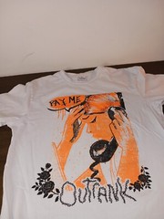 OUTRANK “PAY ME, CRYING” Men’s Medium White TSHIRT Orange/Blk Graphic, Money 💰