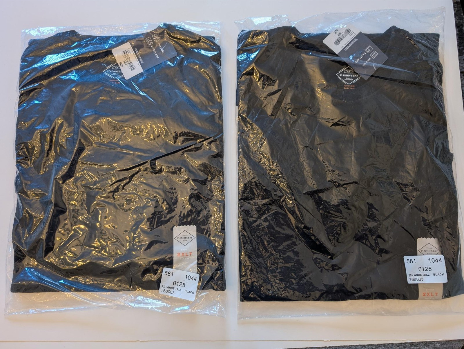 St Johns Bay Mens 2XLT Quick Dry Black Short-Sleeved Crewneck Tshirt – NWT