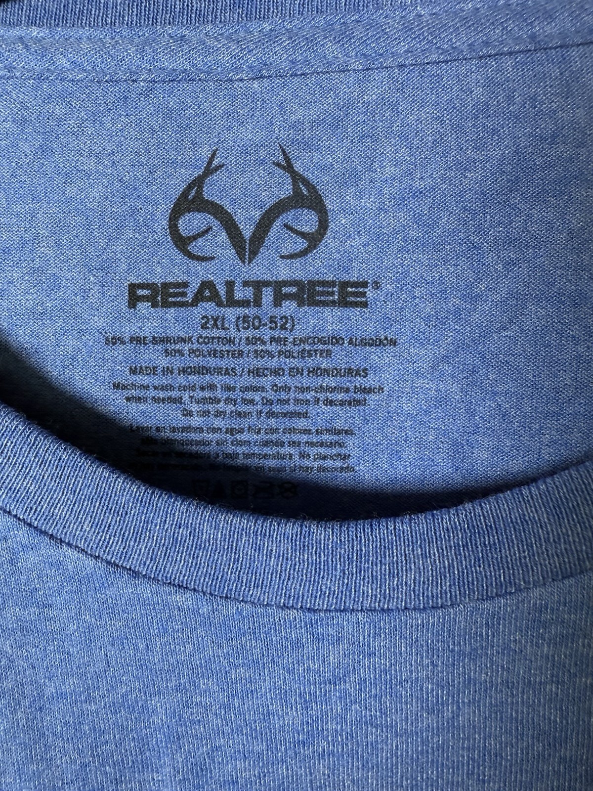 Realtree Mens 2XL T-Shirt Blue Short Sleeve Crewneck Outdoor Hunting Graphic Tee gallery
