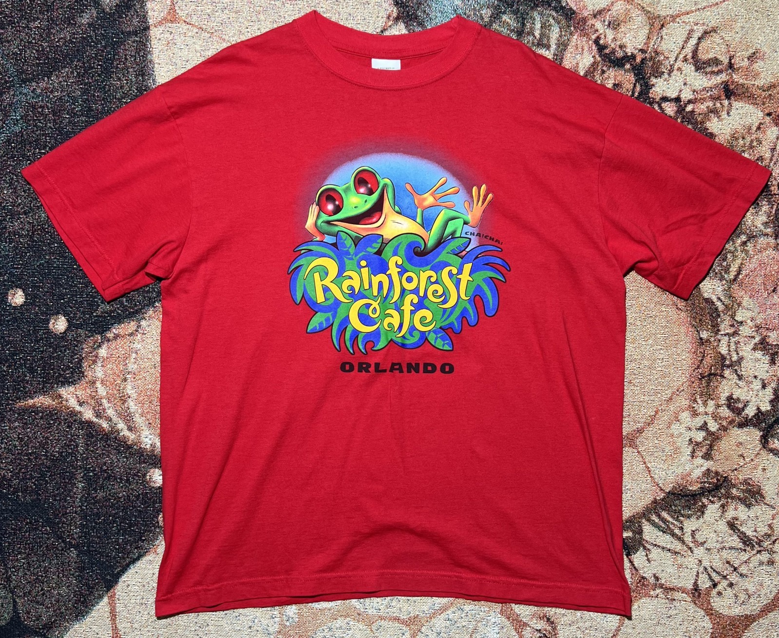 VINTAGE Y2K Rainforest Cafe Orlando Tee Red XL gallery
