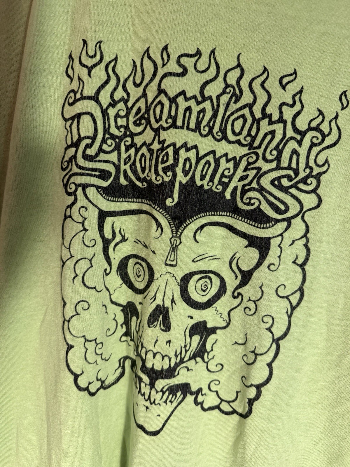 Dreamland Skate Parks, Burnside Hi Vis Yellow Green Medium T-Shirt, Radical Man!