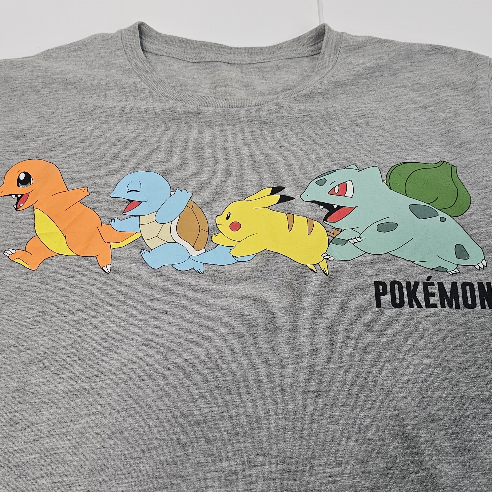Pokémon T-Shirt Adults L Gray Graphic Pikachu Charmander Print See Measurements gallery