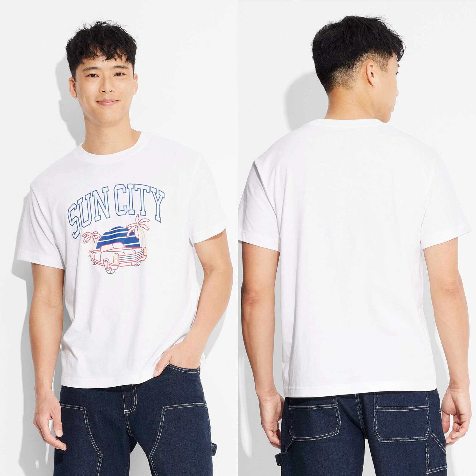 Large - Mens Short Sleeve Sun City T-Shirt - Original Use - White gallery